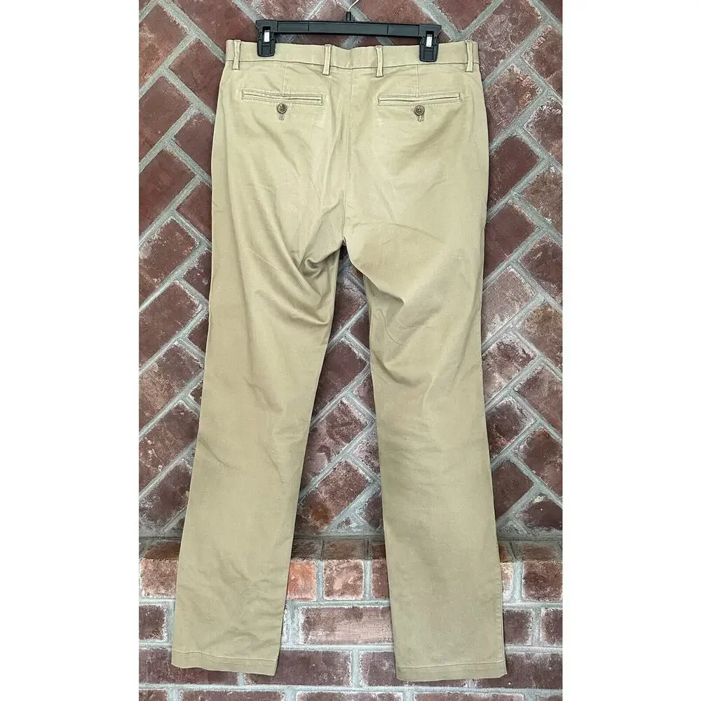 Banana Republic Kentfield Dress Pants Mens 32 x 32 BEIGE KHAKI‎ Flat Front